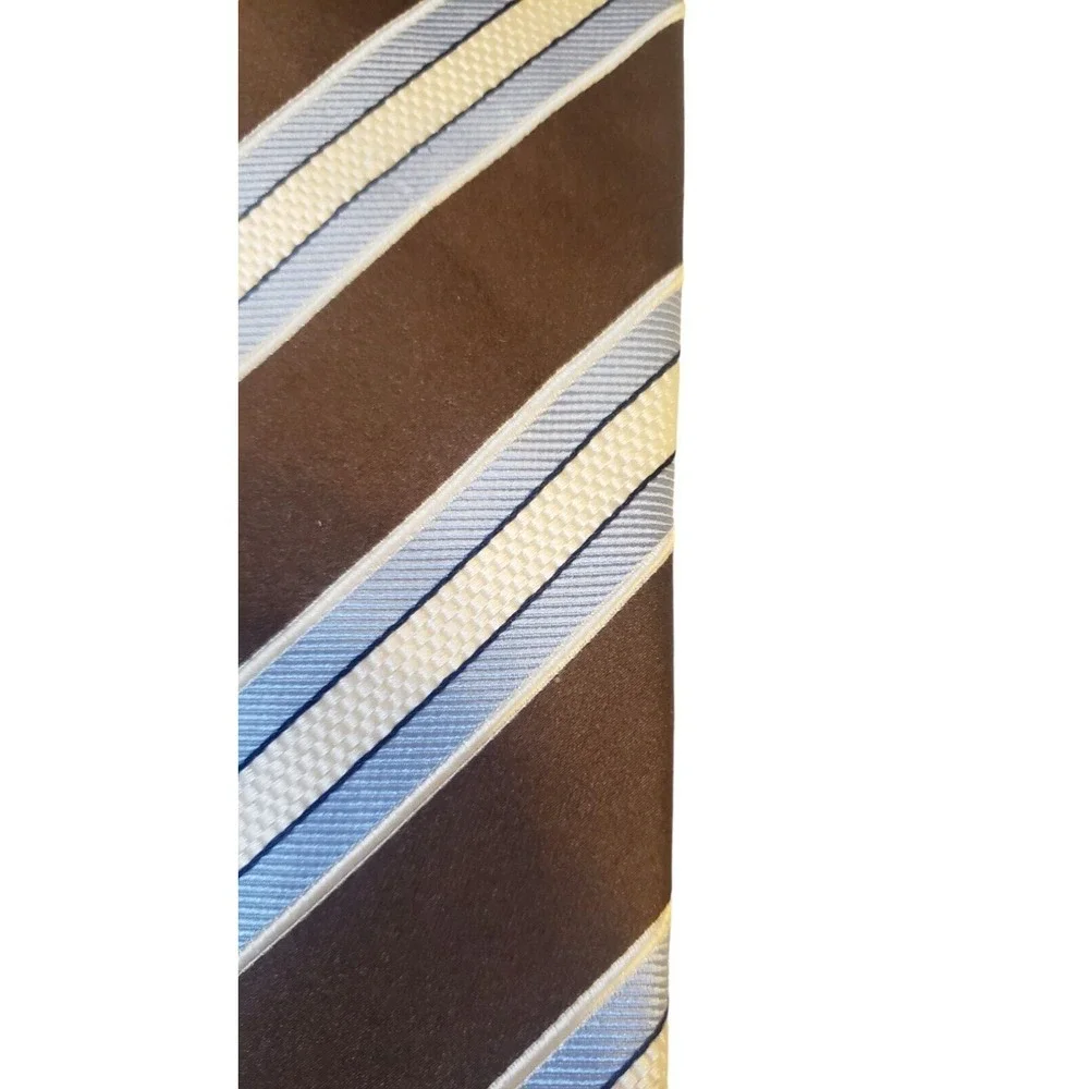 Donald J Trump Signature‎ Collection Brown Blue Diagonal Striped Silk Necktie